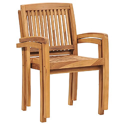 Acheter vidaXL Chaises de jardin empilables - Lot de 2 - Teck solide