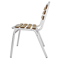 Bolero Lot de 4 chaises de jardin bistro - Bois clair