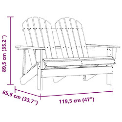 vidaXL Chaise de jardin Adirondack 2 places pas cher