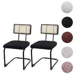 Mendler Chaise à piétement luge - Tissu Bouclé