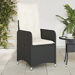 vidaXL Chaises inclinables de jardin lot de 2 - Noir rotin
