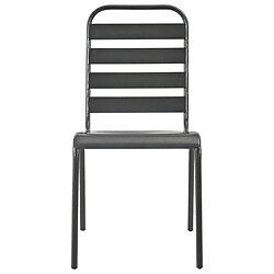 Avis vidaXL Chaises d'extérieur - Lot de 4 - Gris foncé