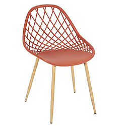 Toilinux Lot de 4 chaises d'extérieur Malaga en polypropylène - Terracotta pas cher