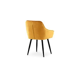 ICONIK INTERIOR Chaise de salle à manger avec accoudoirs - tapissée de velours - Alene Taupe pas cher