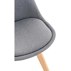 Decoshop26 Lot de 4 Chaises - Tissu Gris Clair Pieds Bois pas cher