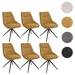 Mendler HWC-M65 - Lot de 6 chaises pivotantes jaune moutarde
