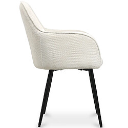 ICONIK INTERIOR Chaise de salle à manger rembourrée en velours - Avrea Beige pas cher