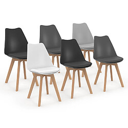 Idmarket MARKET Lot de 6 Chaises SARA - Mix Color