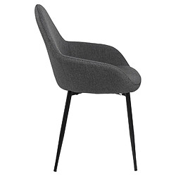 Avis Toilinux Lot de 2 Chaises de salle à manger avec accoudoirs - Noir et Gris