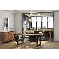 Moloo CLARA-Chaise en tissu cotelé Carbone et métal doré brossé(x2)