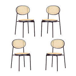 Nest Dream Pack de 4 Chaises Rétro - Rotin Naturel