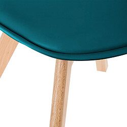 Toilinux Lot de 4 Chaises design scandinave Baya - Bleu canard