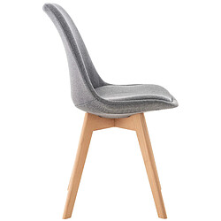 Avis Decoshop26 Lot de 4 Chaises - Tissu Gris Clair Pieds Bois