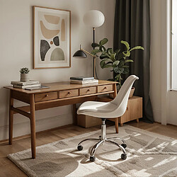 ICONIK INTERIOR Chaise de bureau rembourrée - avec roulettes - Tulip Rouge