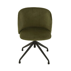 MES Wendy - Chaise repas pivotante - Velours vert foncé