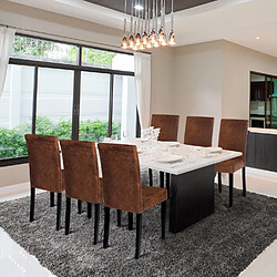 Idmarket MARKET HANNAH - Lot de 6 chaises - Marron