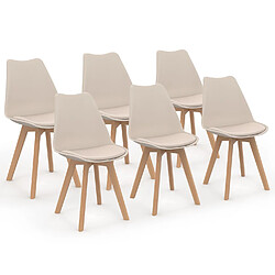 Idmarket MARKET Chaises SARA Beige 6x