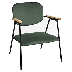 Atmosphera Fauteuil design en velours Dyer - Vert