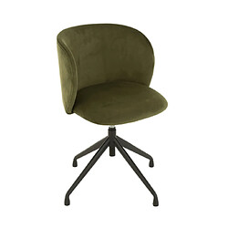 MES Wendy - Chaise repas pivotante - Velours vert foncé