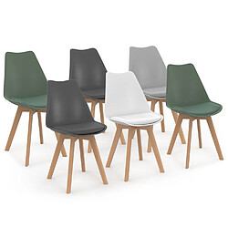 Idmarket MARKET SARA - Chaises scandinaves mix (Lot de 6)