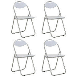 Vidaxl VIDA XL Lot de 4 Chaises Pliantes Blanc