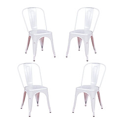 Nest Dream Pack de 4 chaises empilables - Métal Chaises style industriel - Structure métal - Empilables - Collection Hipster