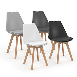 Idmarket MARKET Lot de 4 Chaises Scandinavies - Mix Color