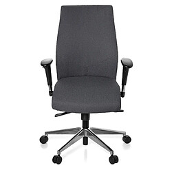 HJH OFFICE PRO-TEC 250 Chaise de bureau - Gris Foncé Ergonomique - Accoudoirs réglables - Synchro-Relax - Roulettes auto-freinantes