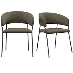 Moloo LUCA-Fauteuils de table en tissu Taupe (x2)