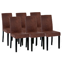 Idmarket MARKET HANNAH - Lot de 6 chaises - Marron