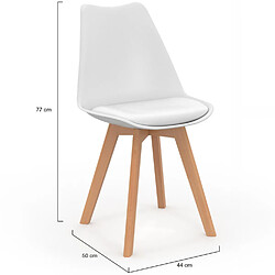 Idmarket market SARA x6 - Chaises blanches scandinaves pas cher