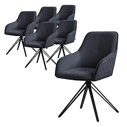 ML-Design Chaise pivotante - Noir