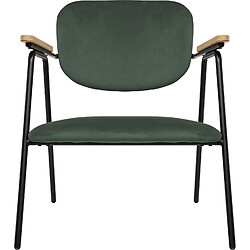 Atmosphera Fauteuil design en velours Dyer - Vert