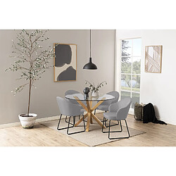 Toilinux Chaise de salle à manger avec accoudoirs - Gris et Noir