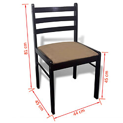 vidaXL Chaises à manger lot de 6 - Marron pas cher