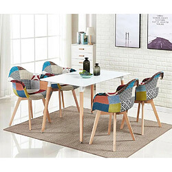 Life Interiors Set of 6 Tulip Patchwork Chairs - Multicolour pas cher