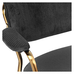 Acheter Moloo CLARA-Chaise en tissu cotelé Carbone et métal doré brossé(x2)