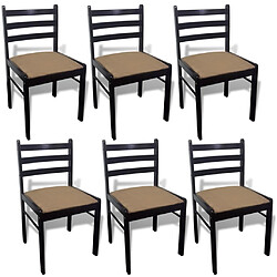 vidaXL Chaises à manger lot de 6 - Marron