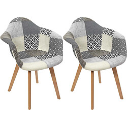 The Home Deco Factory the_home_deco_factory Fauteuil scandinave Patchwork - Gris