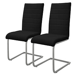 ML-Design Chaises cantilever - Noir, simili - Lot de 2