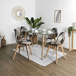 The Home Deco Factory MES Chaises repas (lot de 2) - Patchwork Marron pas cher