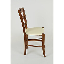Avis T M C S Tommychairs - Set 4 chaises Cuore pour la Cuisine et Bar, Structure en Bois Coleur Noix et Assise en Cuir Artificiel Ivoire