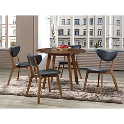 Vente-Unique Lot de 2 chaises LISETTE - Noir et Naturel