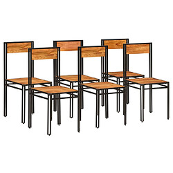 vidaXL Chaises 6 pcs Acacia & Sesham
