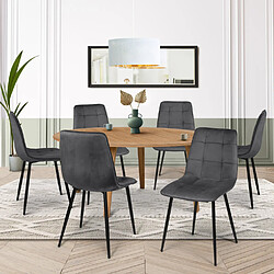 IDMARKET Chaises x6 MILA - Gris Foncé