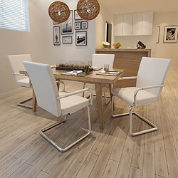 VidaXL Chaises Cantilever Lot de 4 - Blanc