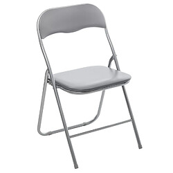 Toilinux Lot de 6 Chaises pliantes en PVC - Gris