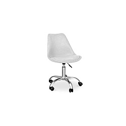 ICONIK INTERIOR Chaise de bureau rembourrée - avec roulettes - Tulip Gris clair pas cher