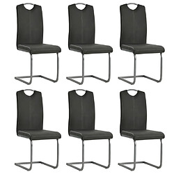 VidaXL Lot de 6 Chaises Cantilever - Gris