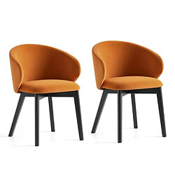 Inside 75 Chaises Tuka Lot de 2 - Bois et Tissu Safran